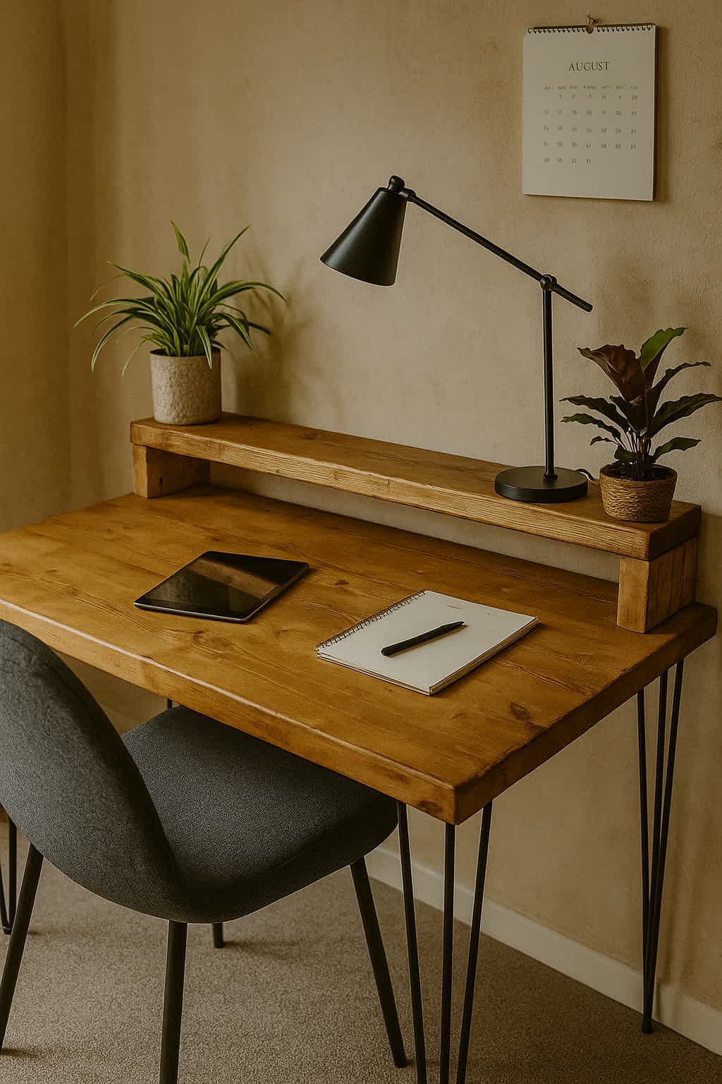 Rustic Solid Wood Desk - Image 4