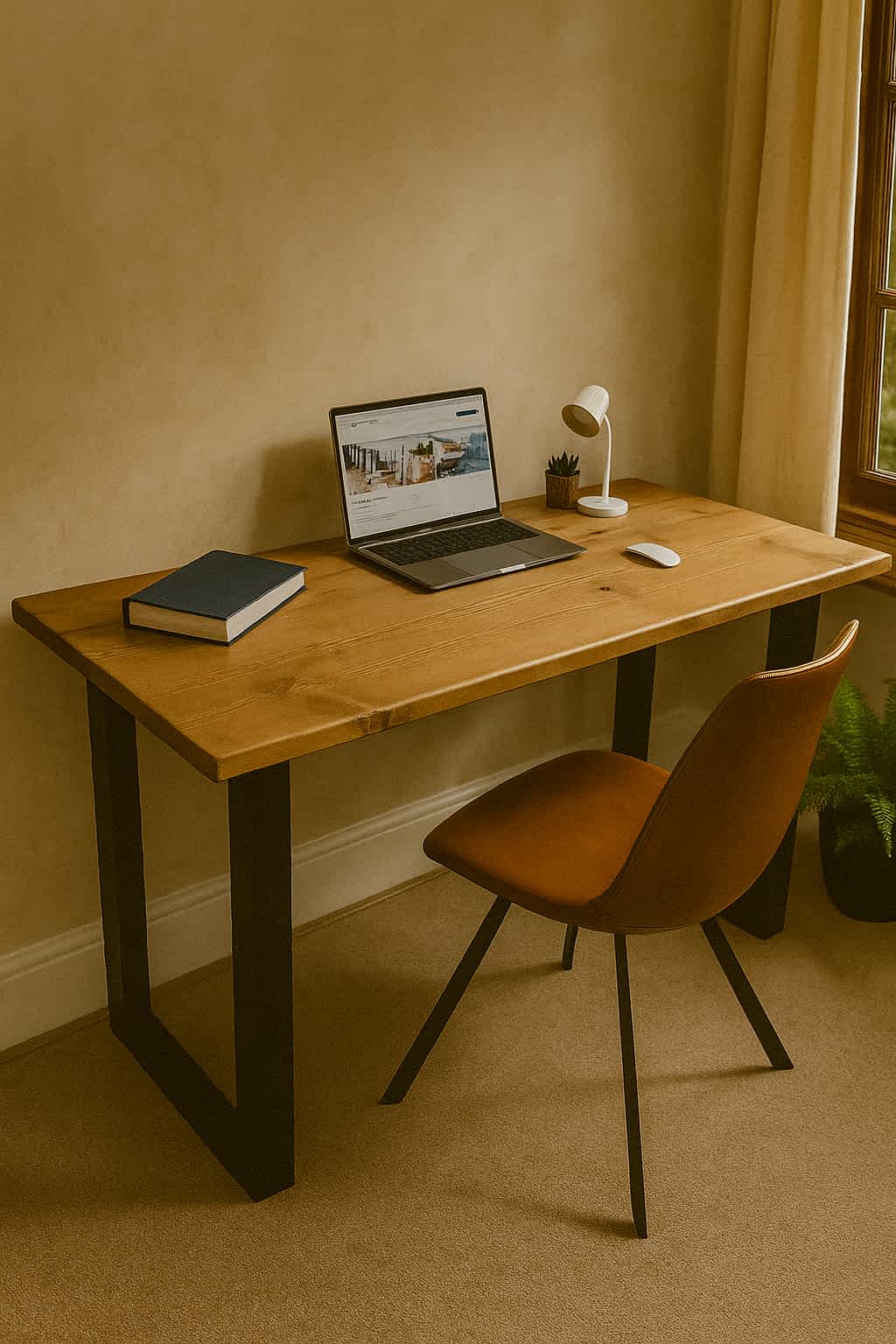 Rustic Solid Wood Desk - Image 5