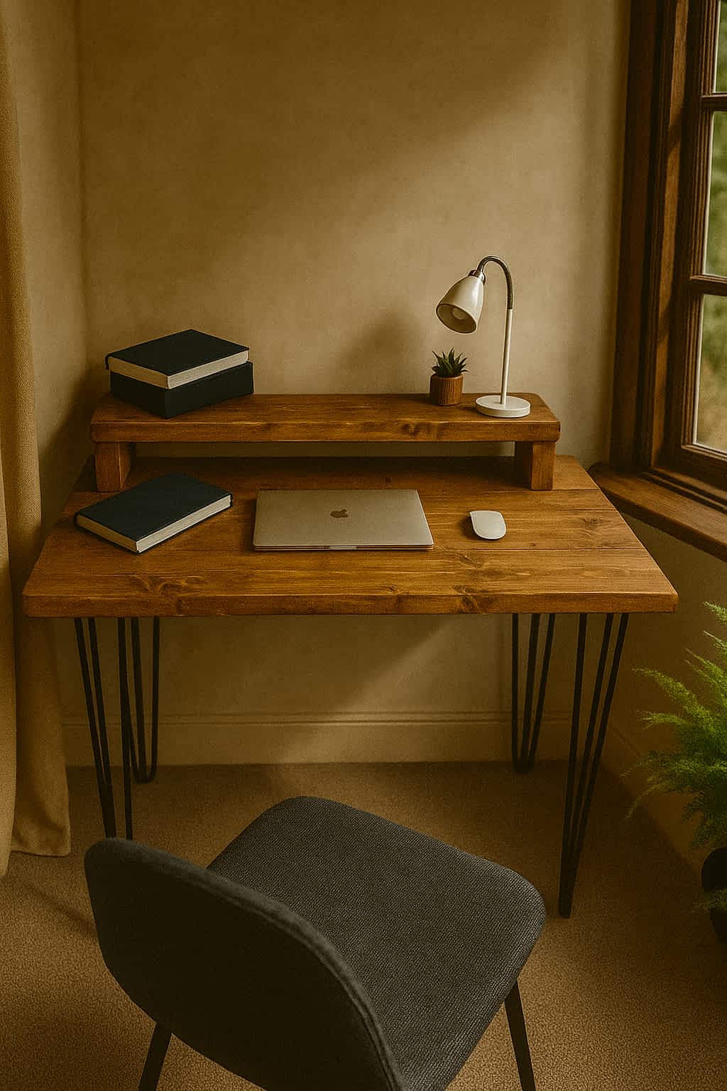 Rustic Solid Wood Desk - Image 6
