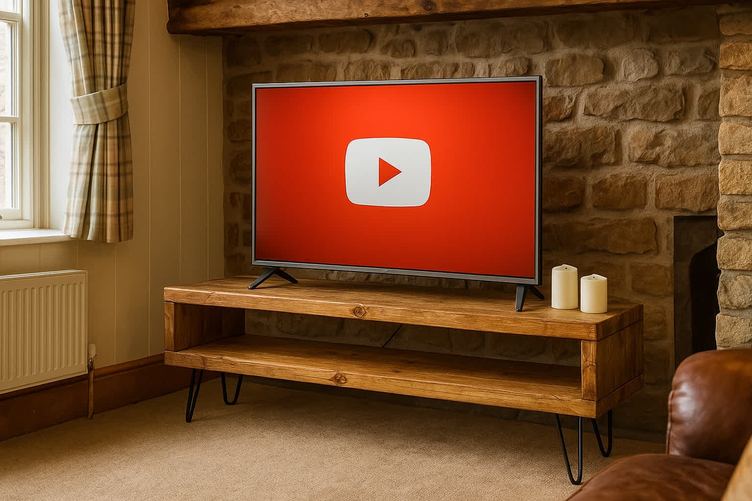 Rustic Wooden TV Stand-Unit