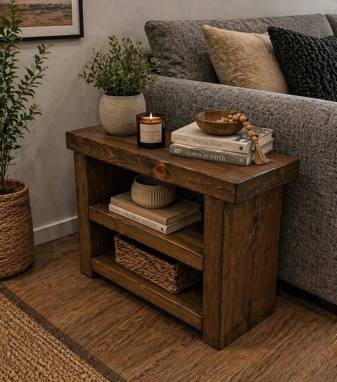 Rustic Solid Wooden Wooden Side Table