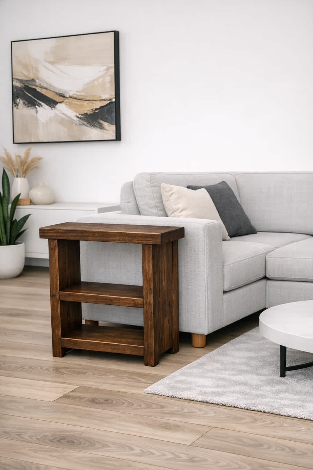 Rustic Solid Wooden Wooden Side Table - Image 4